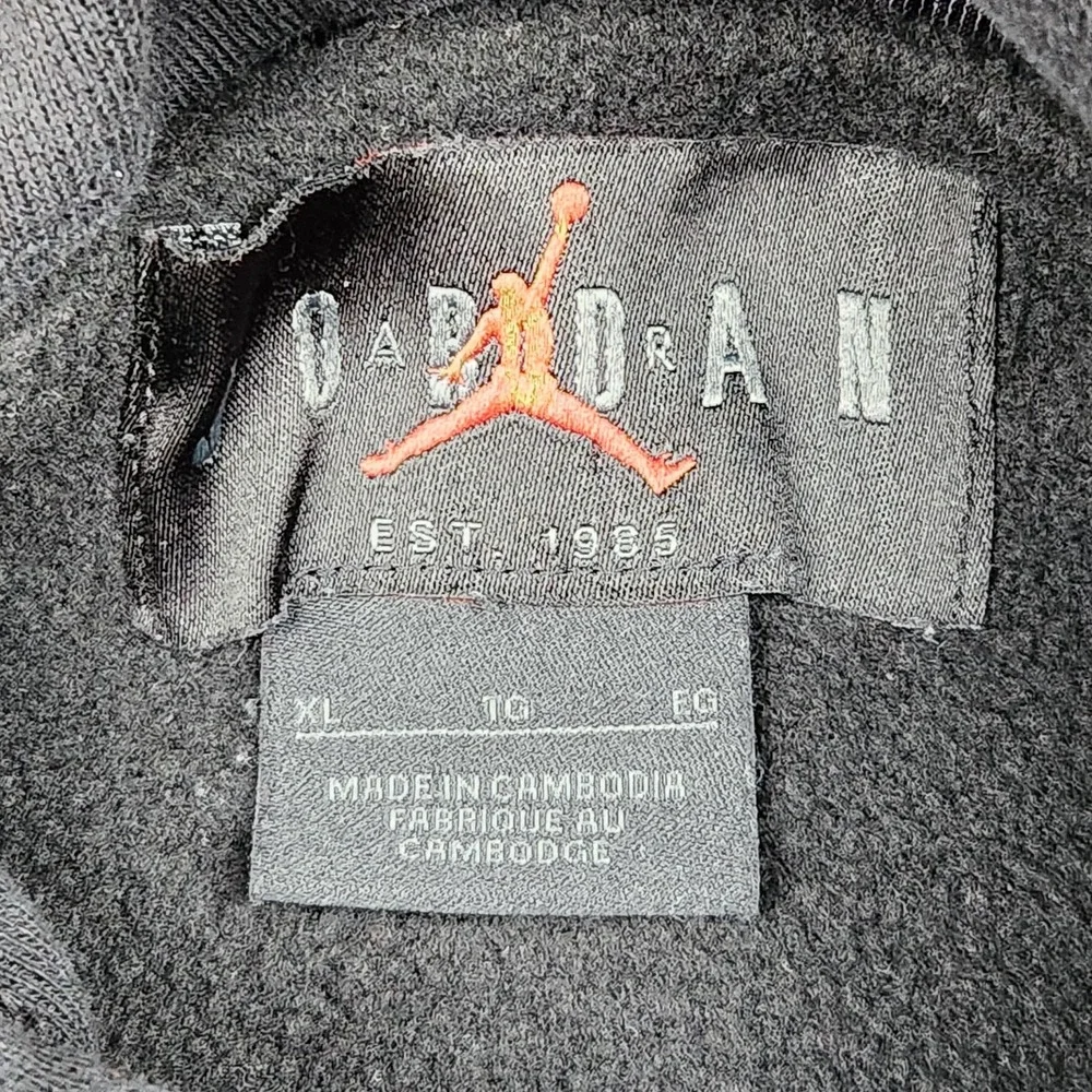 Jordan Hoodie‎ Mens XL Gray Geometric Jumpman Graphic Pullover Fleece Sweatshirt